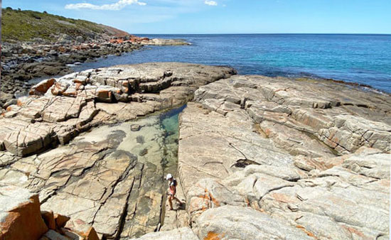 Enjoying the little beach view
