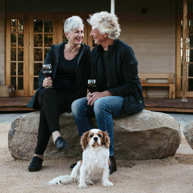 Lynne Paul and Charlie enjoying the view